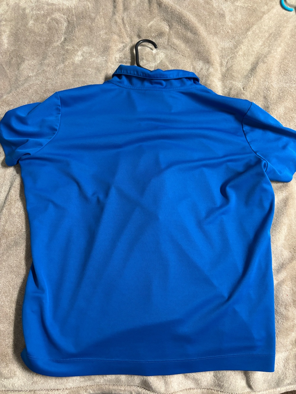 Nike Men’s Bright Blue V‑Neck Polo with Embroidered Logo - Picture 2 of 3